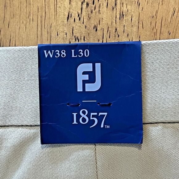 Footjoy Mens Golf Trousers 38x30‎ Tan 1857 Sueded Cotton Twill 29009 NWT - Picture 10 of 12